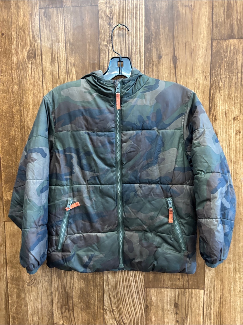 Old Navy Men's Camouflage Puffer Jacket in Green & Brown